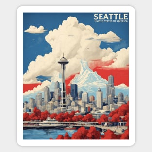 Seattle USA Vintage Tourism Travel Sticker